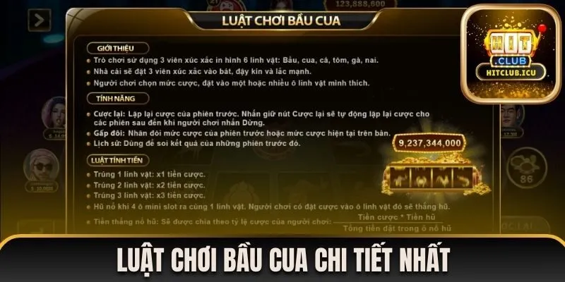 Luật chơi bầu cua tại Hitclub cụ thể nhất